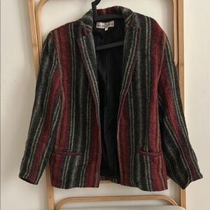 Vintage Anne Marie Beretta Red and Gray wool Blazer